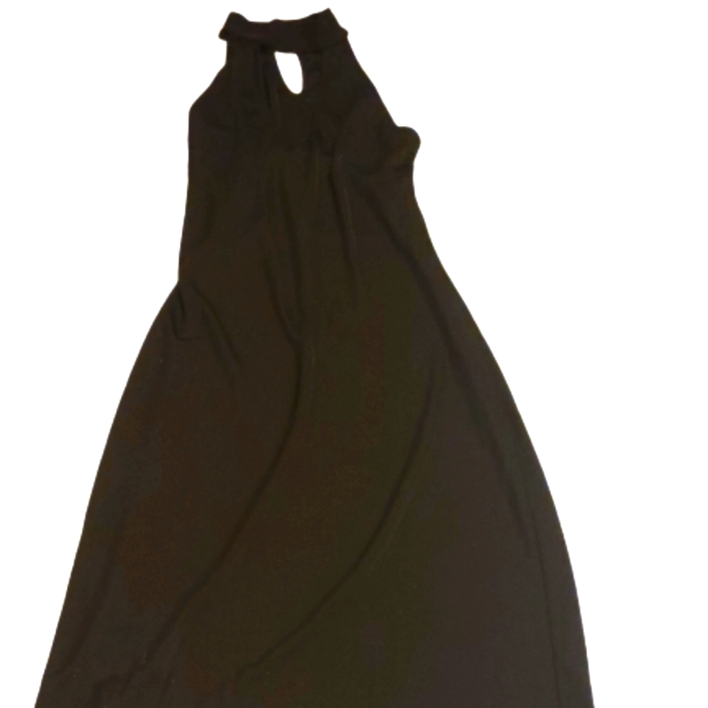 Loren French RTW black mock dress with front keyhole. Black. XL